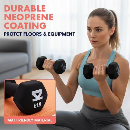 Neoprene Dumbbell Set with Stand - SQDBT30BK