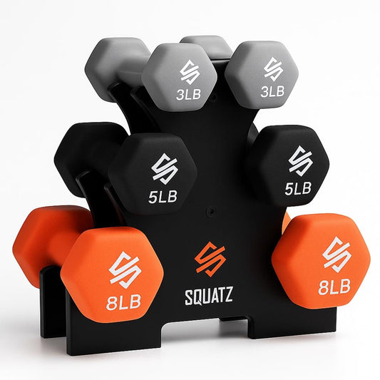 Neoprene Dumbbell Set with Stand - SQDBT30