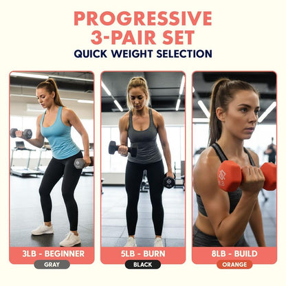 Neoprene Dumbbell Set with Stand - SQDBT30