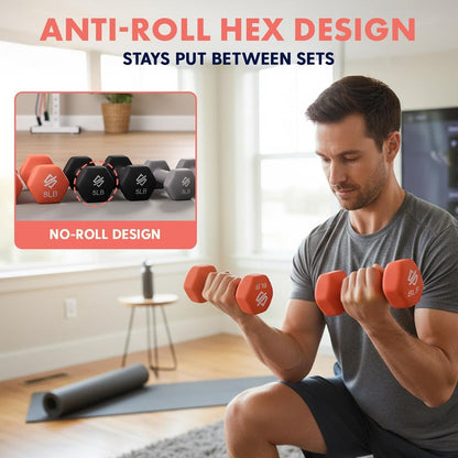 Neoprene Dumbbell Set with Stand - SQDBT30