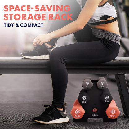 Neoprene Dumbbell Set with Stand - SQDBT30