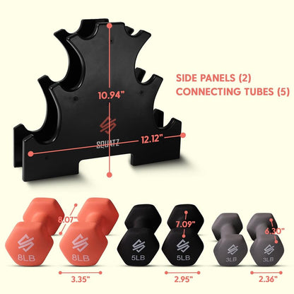 Neoprene Dumbbell Set with Stand - SQDBT30